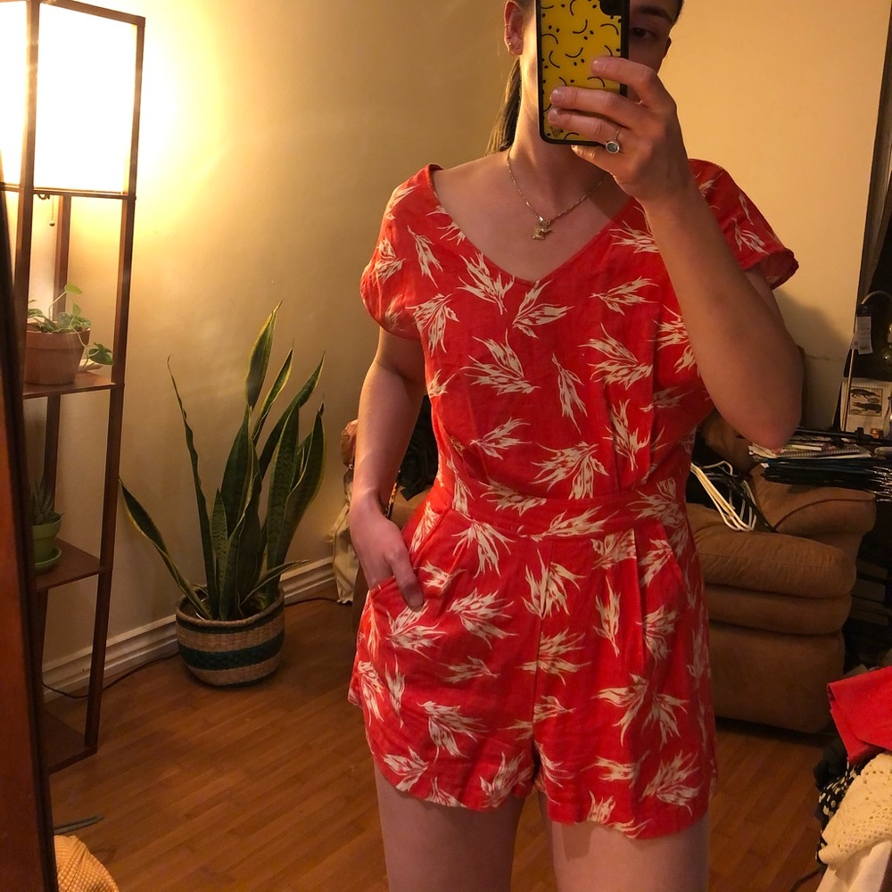 Open Back Tiki/ Hawaiian Romper